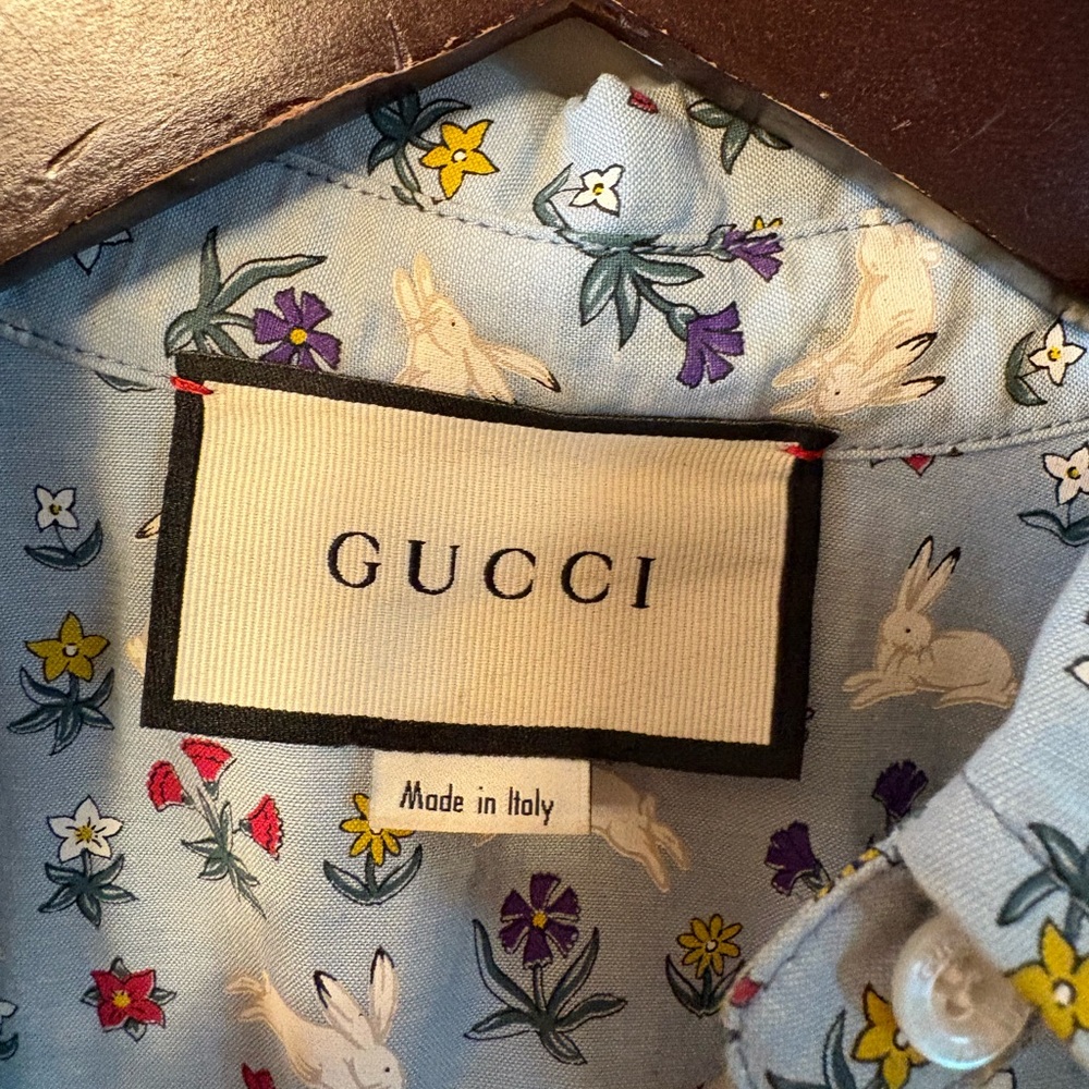 Gucci Blue Floral Men's Shirt